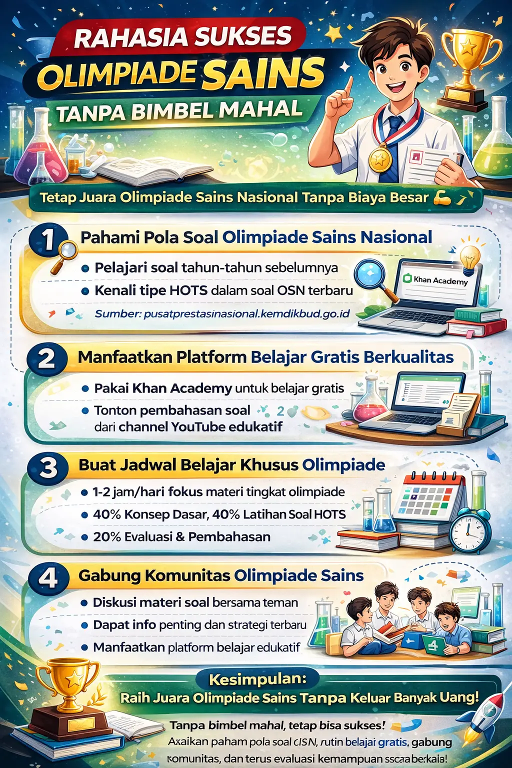Rahasia Sukses Juara Olimpiade Sains Tanpa Bimbel Mahal